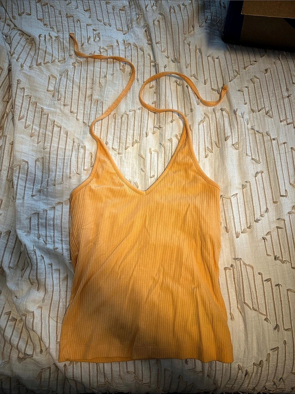 Old Navy Ribbed halter top in Orange Size Medium